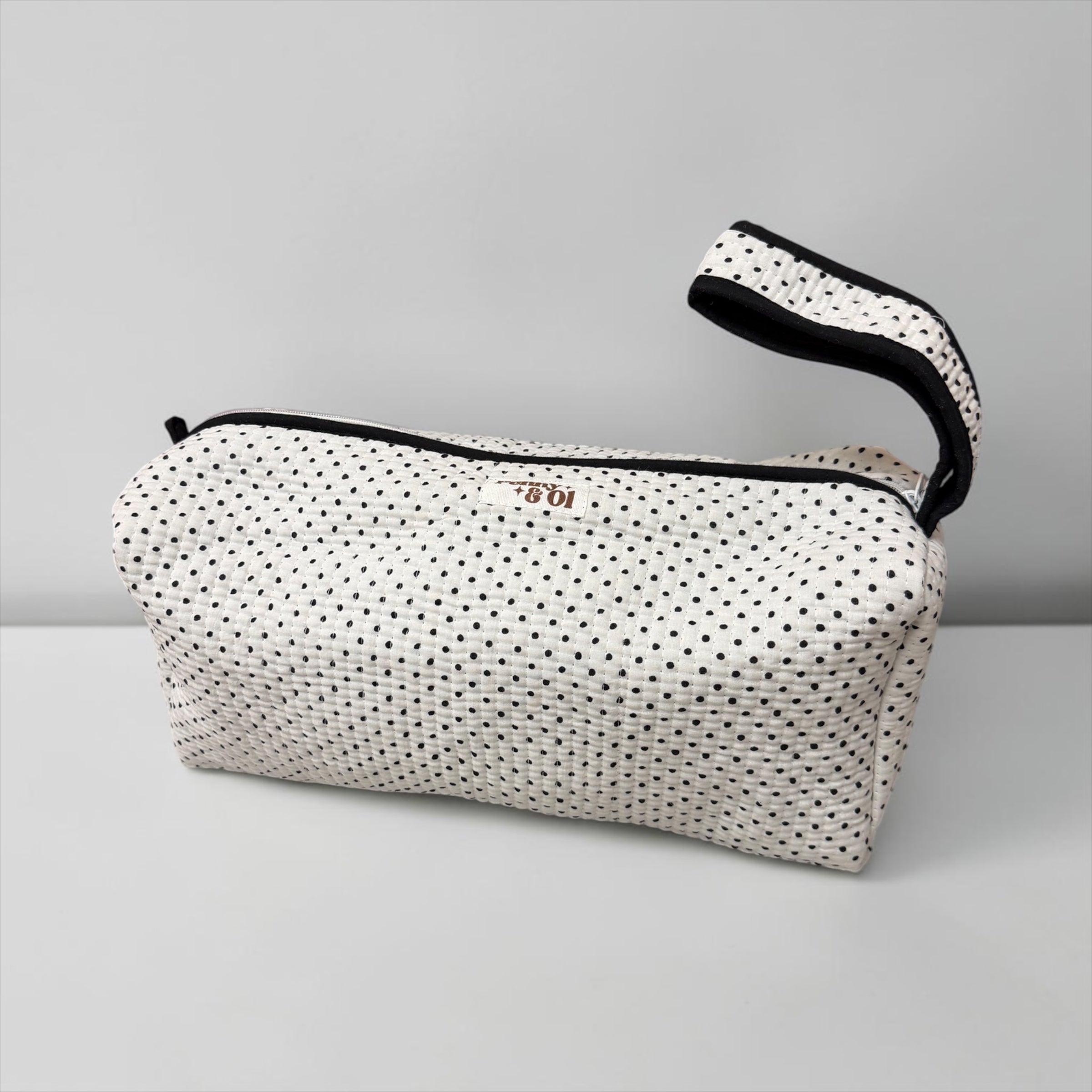 Hair tool bag, Cotton hair tool zip pouch with compartments