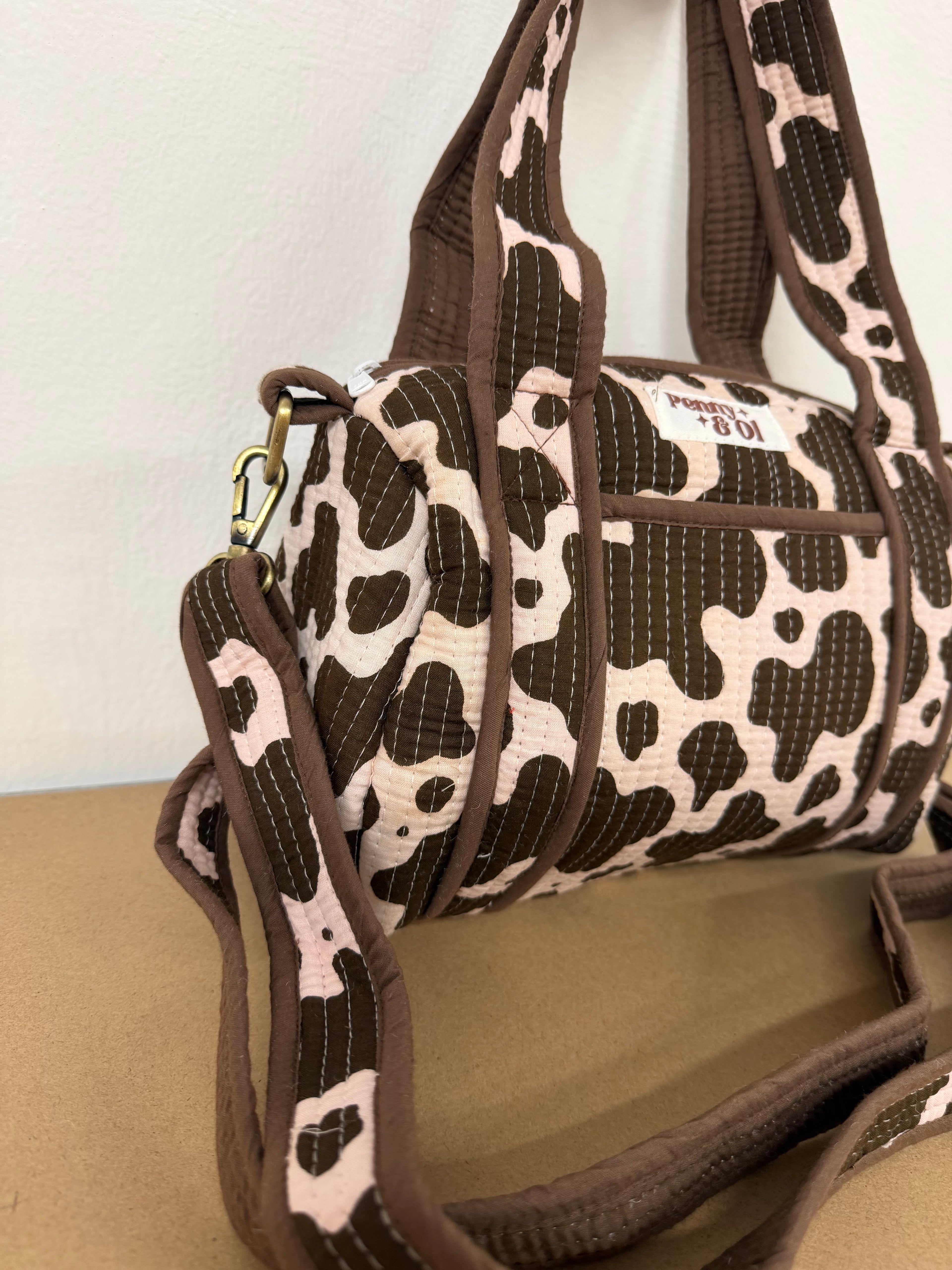 Cow print Mini Duffle Tote Bags - Penny & Ol