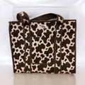 Cow Print Travel Tote, Handmade Cotton Tote Bag