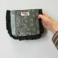 Khaki Paisley Bandana Ruffle Pouch