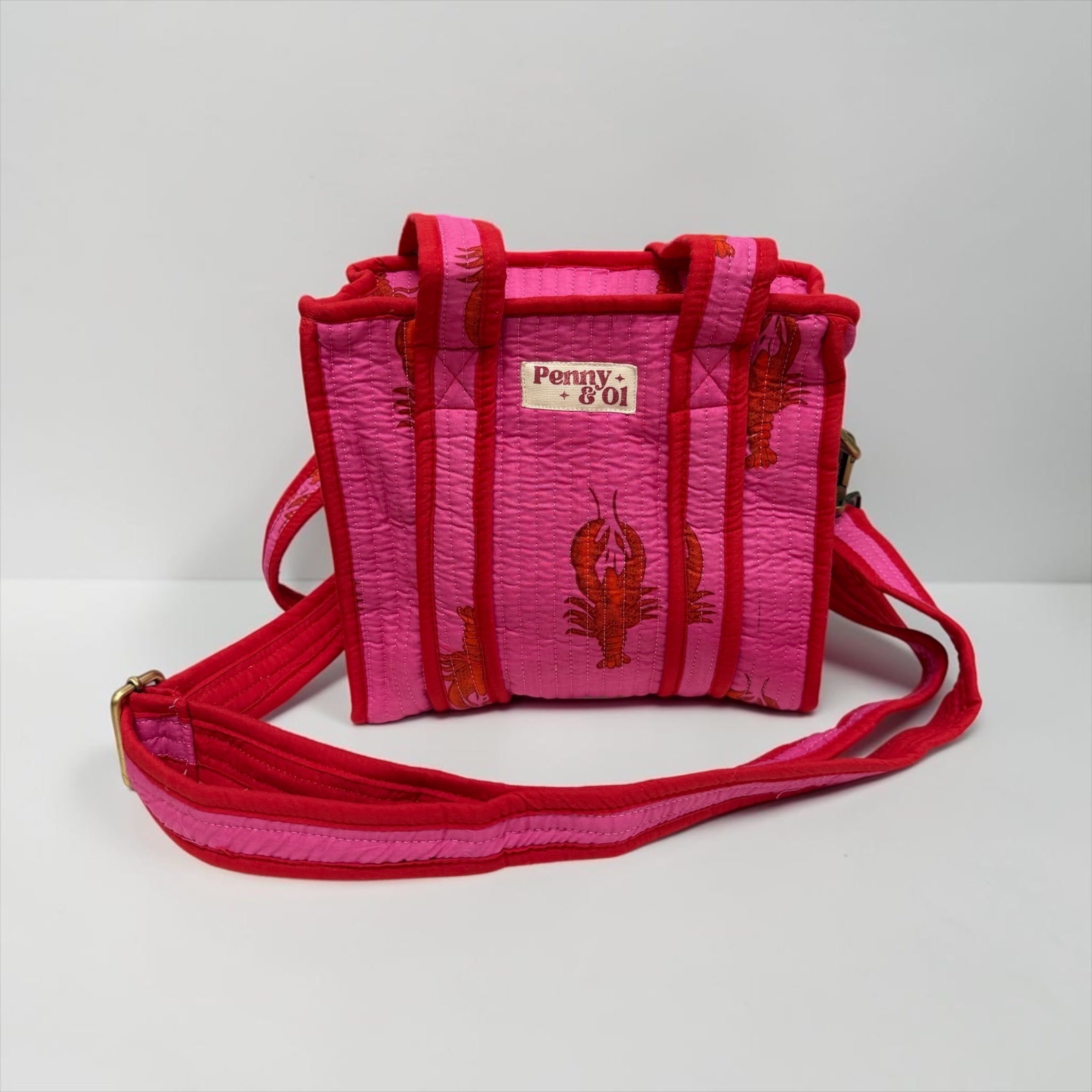 Pink & Red Lobster MINI Tote Bag - Penny & Ol