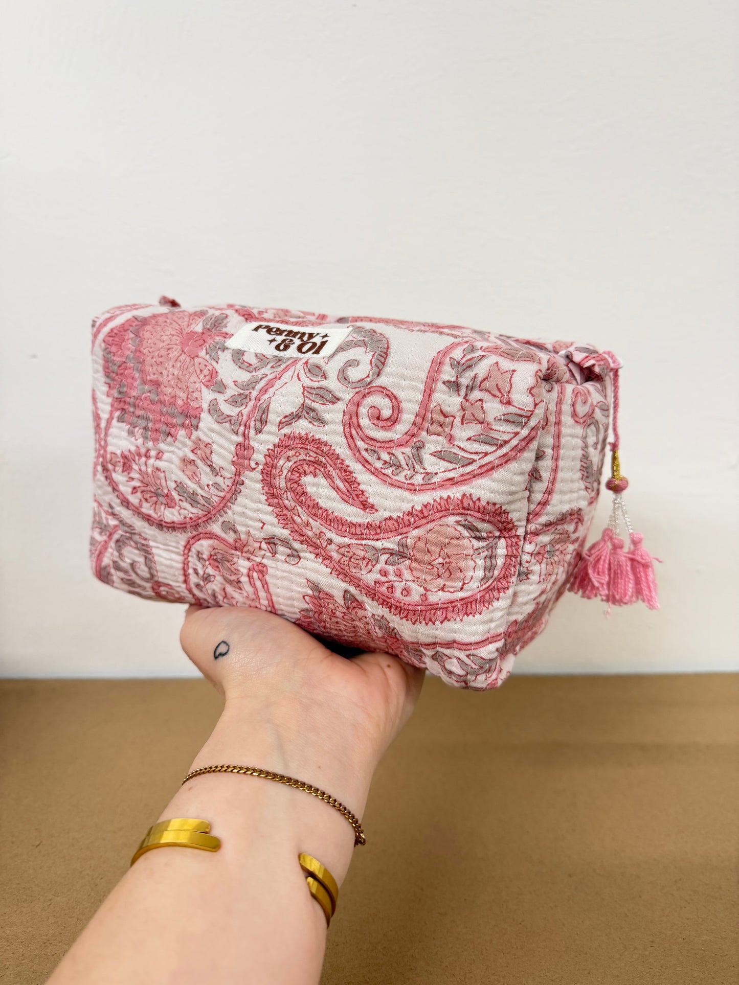 Pink & white paisley collection, tote bags. Cotton tote bags all sizes.