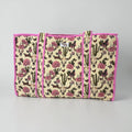 Pink Vintage Western Large Cotton Tote Bag, handmade tote bags