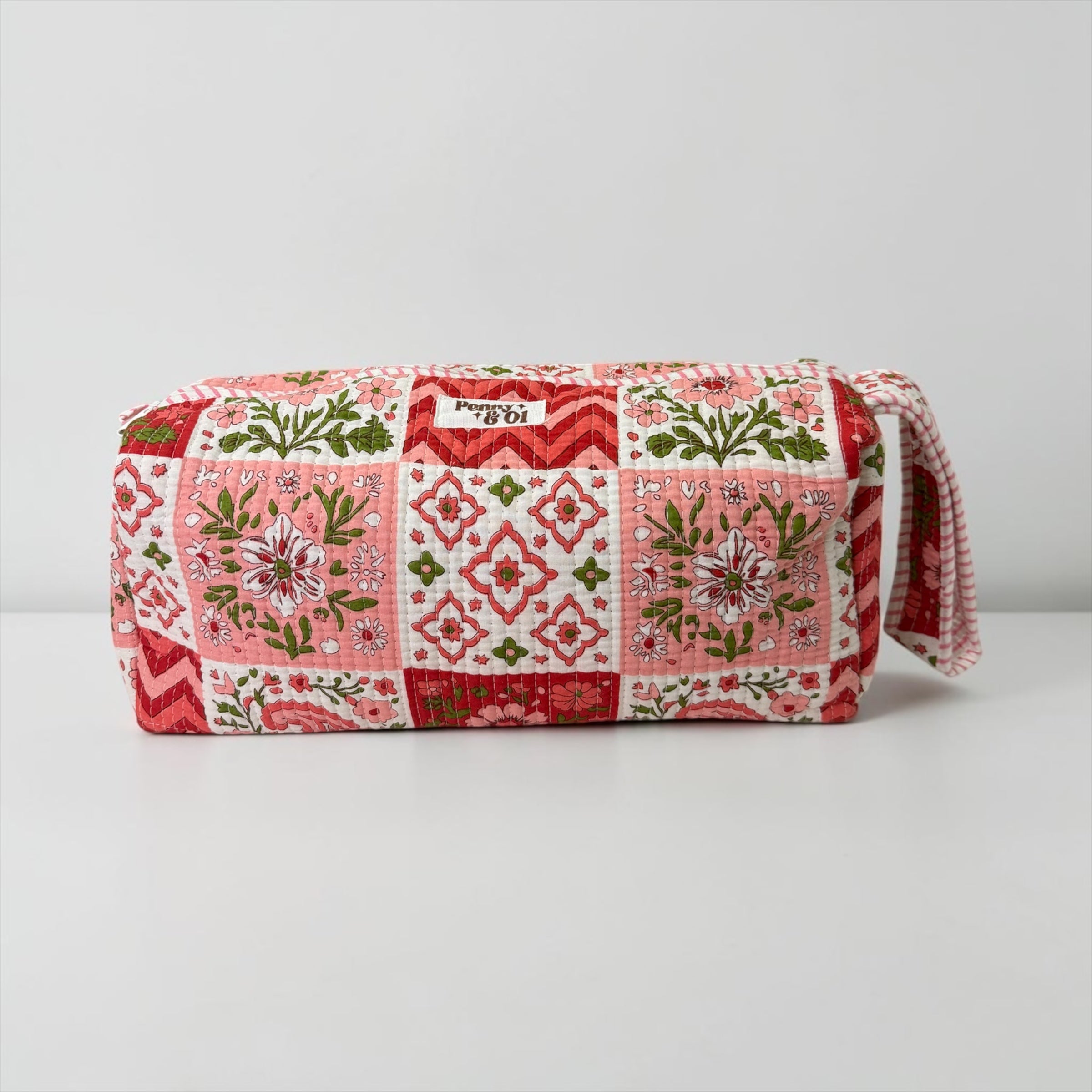 Hair tool bag, Cotton hair tool zip pouch with compartments