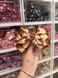 Brown and cream swirl Fabric Claw Clip, Custom Made PLS Fabrics