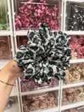 Snow Leopard Print Velvet XL Hair Scrunchie