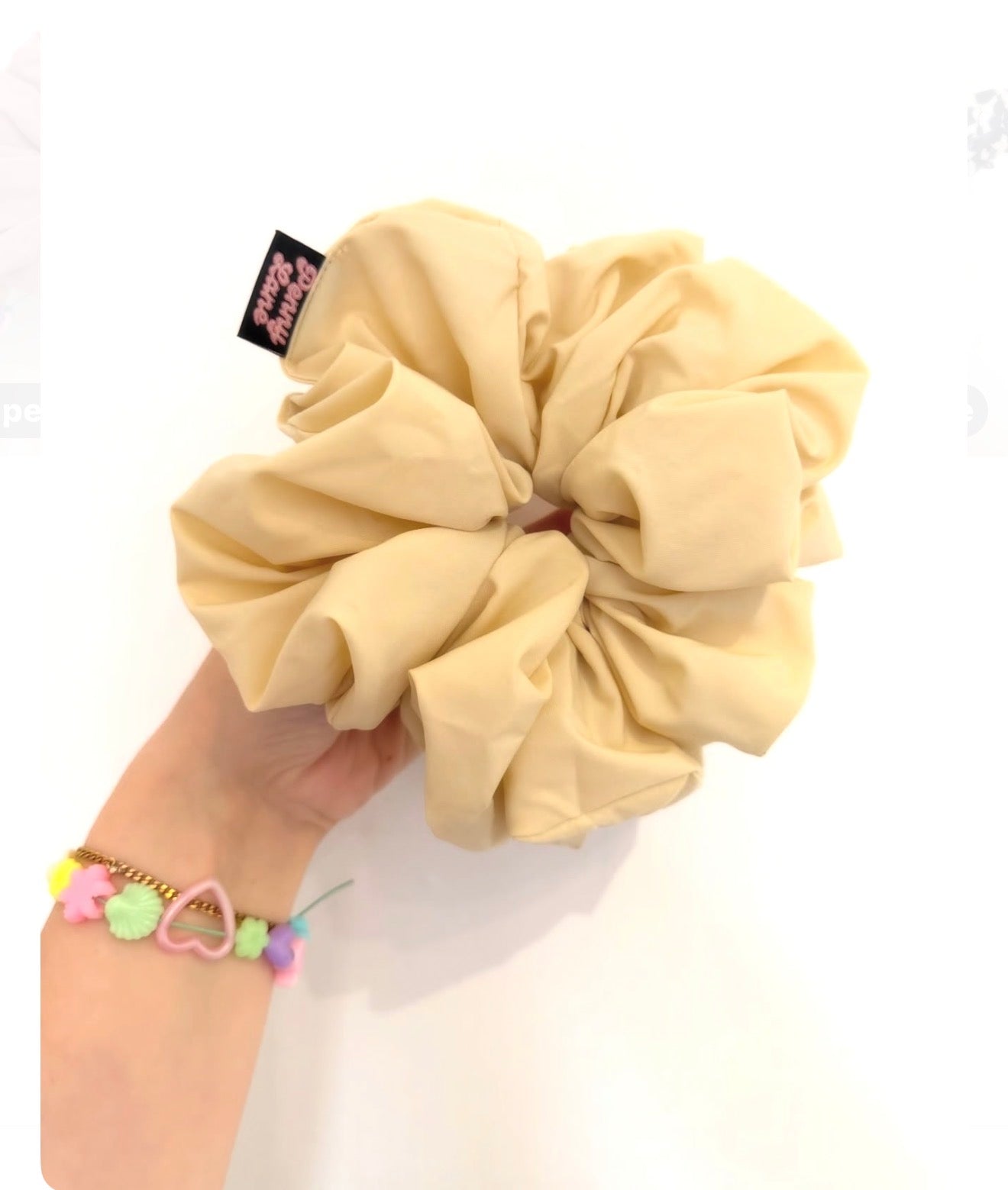 Beigey yellow XL Workout Hair Scrunchie
