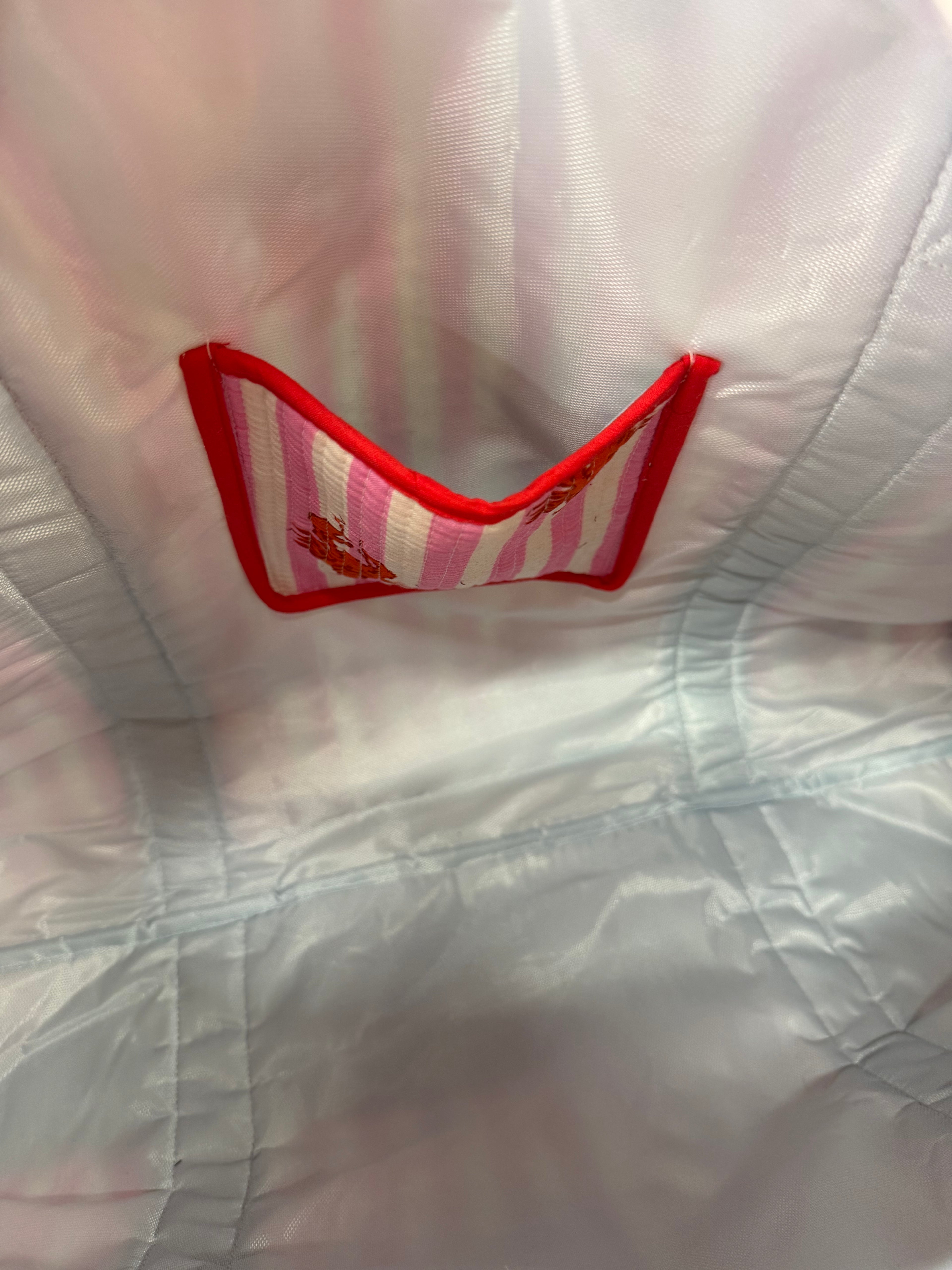 WATERPROOF Pink Stripe Lobster LARGE Cotton Tote Bag