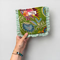 Khaki Floral Ruffle Pouch