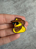 Cowboy duck Pin Badge, western