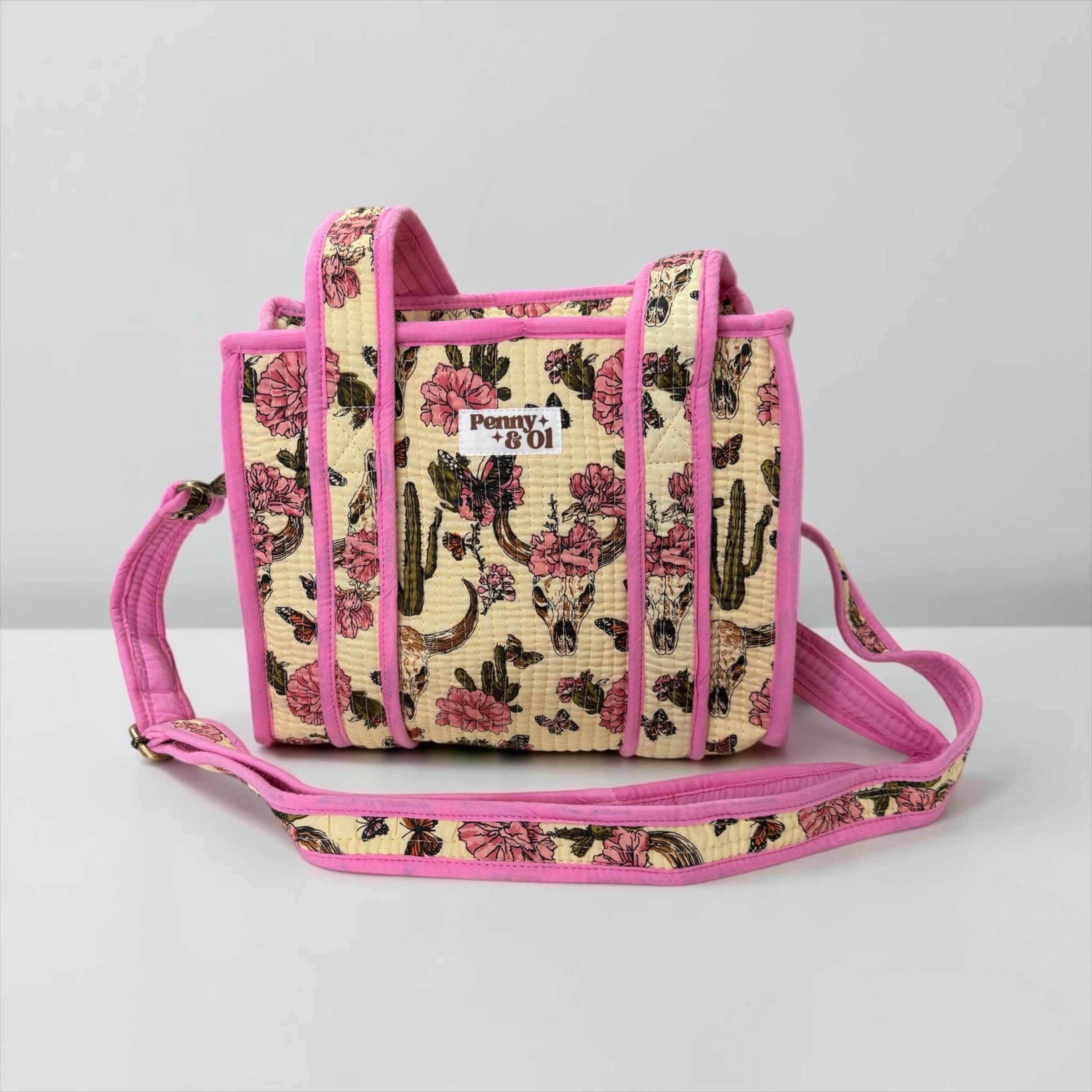Pink Vintage Western Mini Tote Bag - Penny & Ol