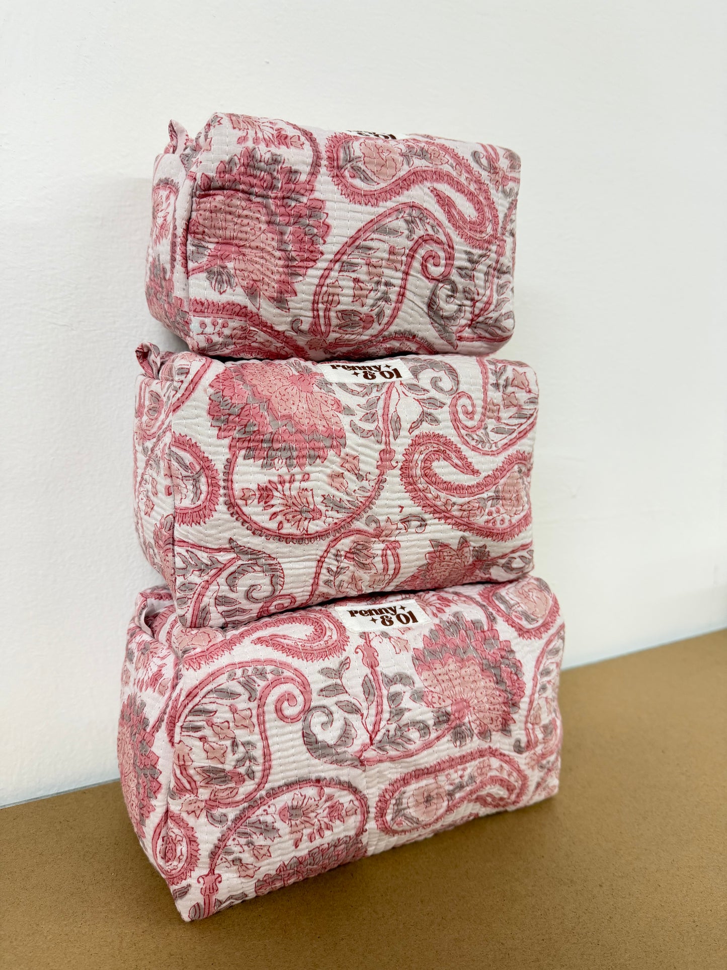 Pink & white paisley collection, tote bags. Cotton tote bags all sizes.