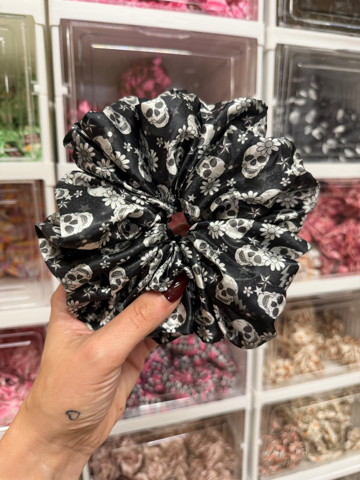 Skulls XL Satin Hair Scrunchie