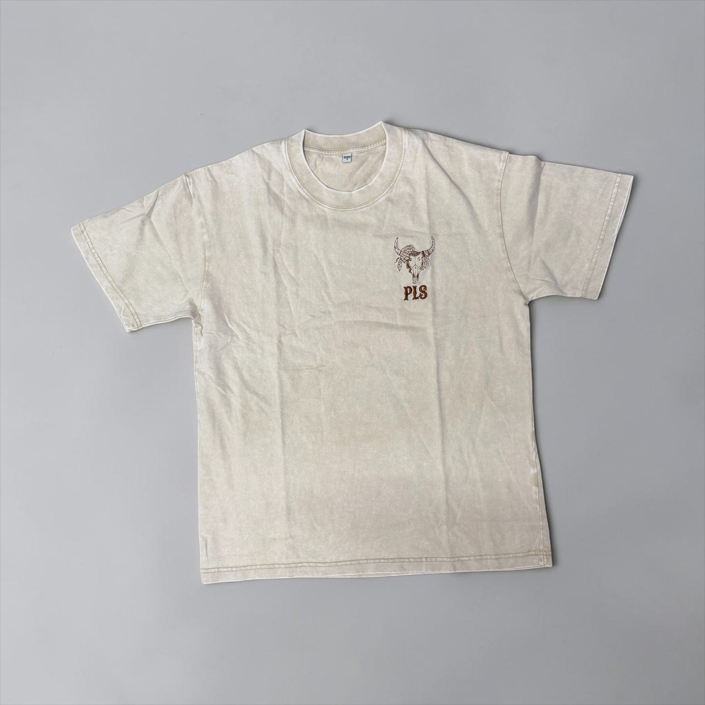 PLS Western Skull Acid Wash T-shirt. 100% cotton.