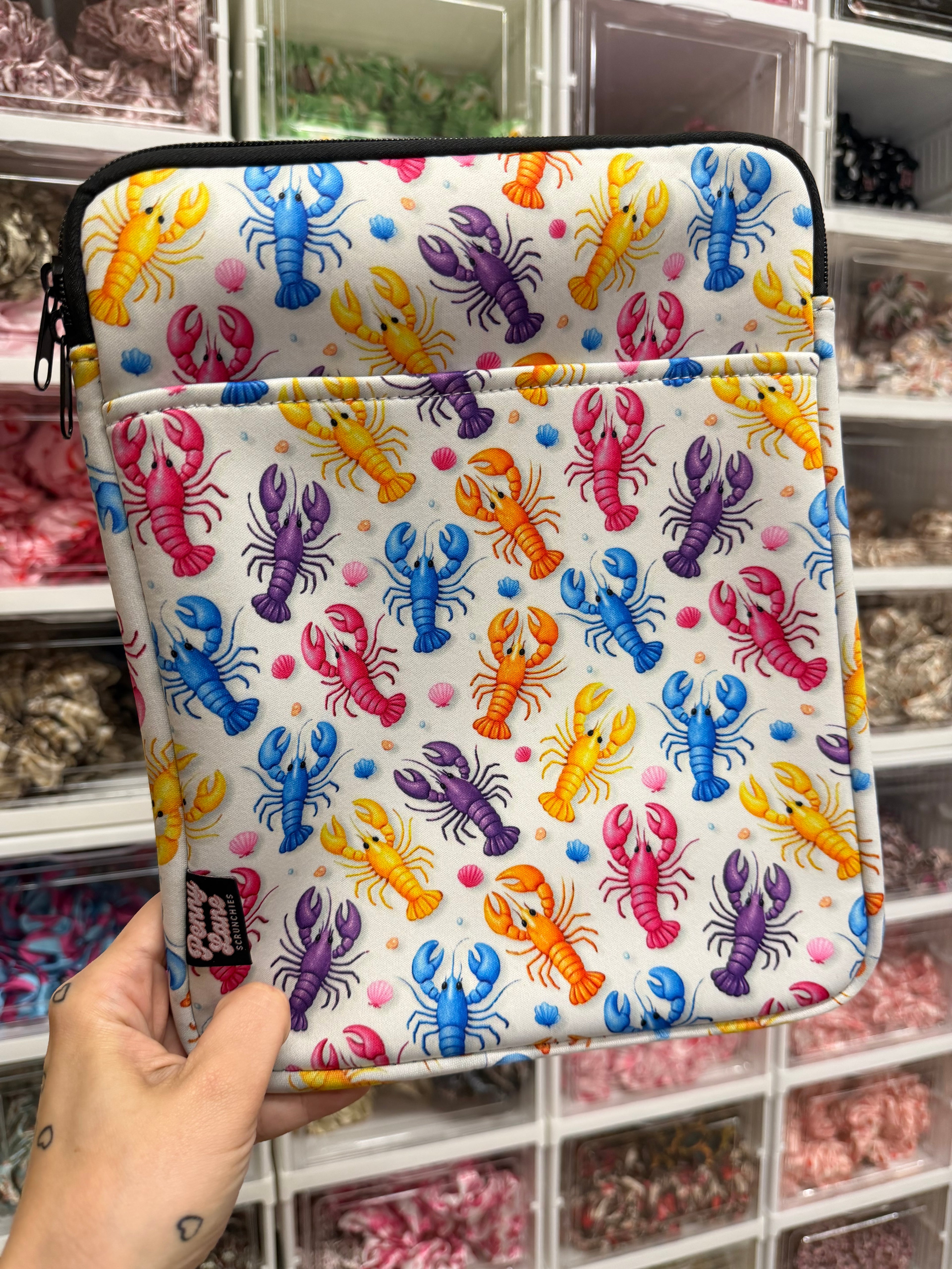 Ipad case, protective neoprene ipad sleeve with zip and pocket.