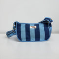 Blue stripes Mini SHOULDER bag, cross body bag.