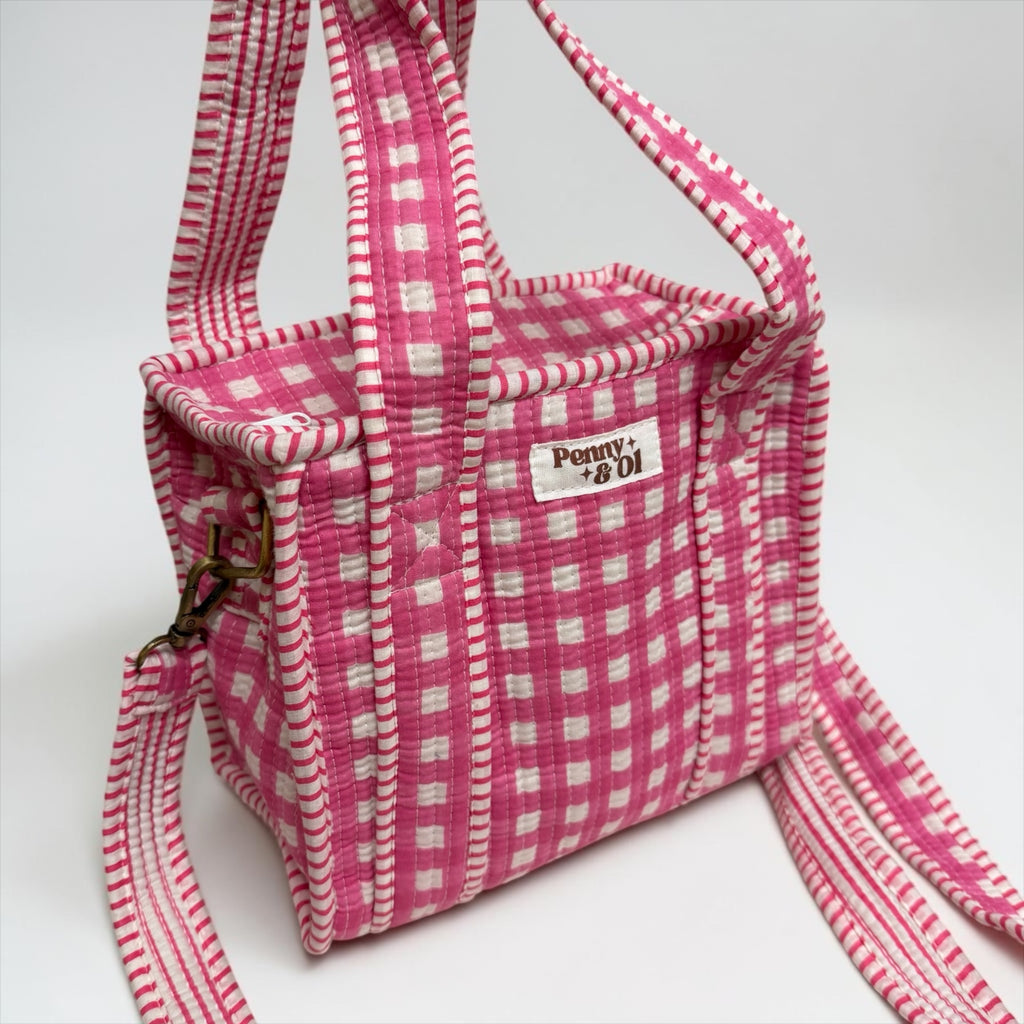Pink Gingham MINI Tote Bag - Penny & Ol
