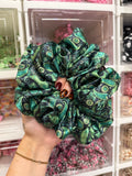 Teal Paisley XL Satin Hair Scrunchie