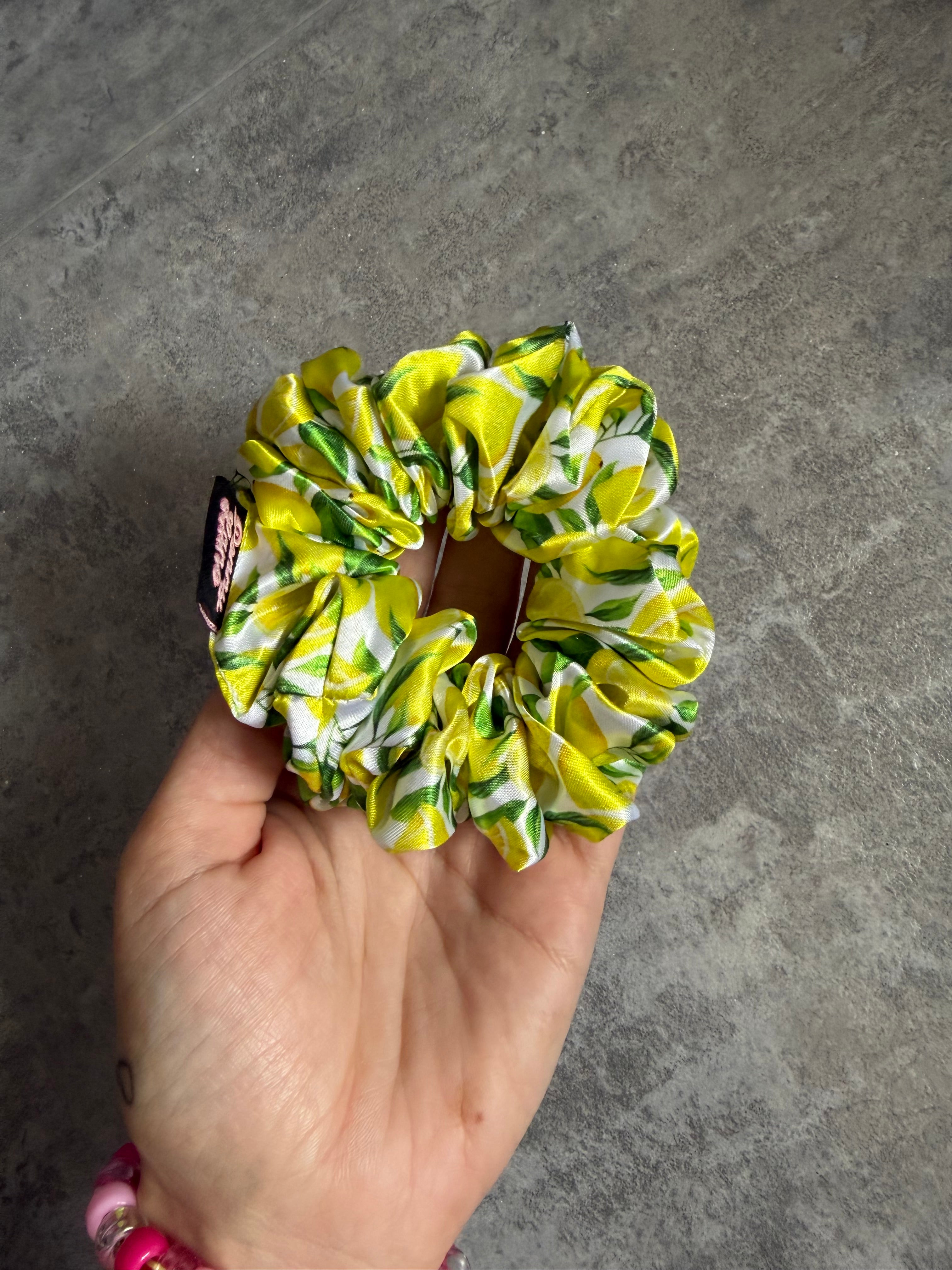Lemons MIDI Satin Hair Scrunchie