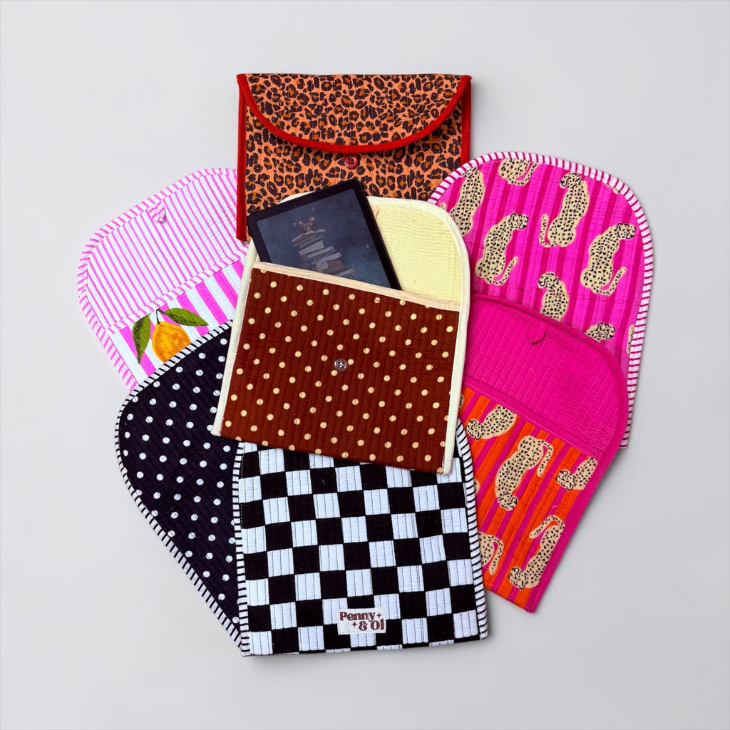 Cotton Kindle Cases- Handmade Quilted Cotton Kindle Case