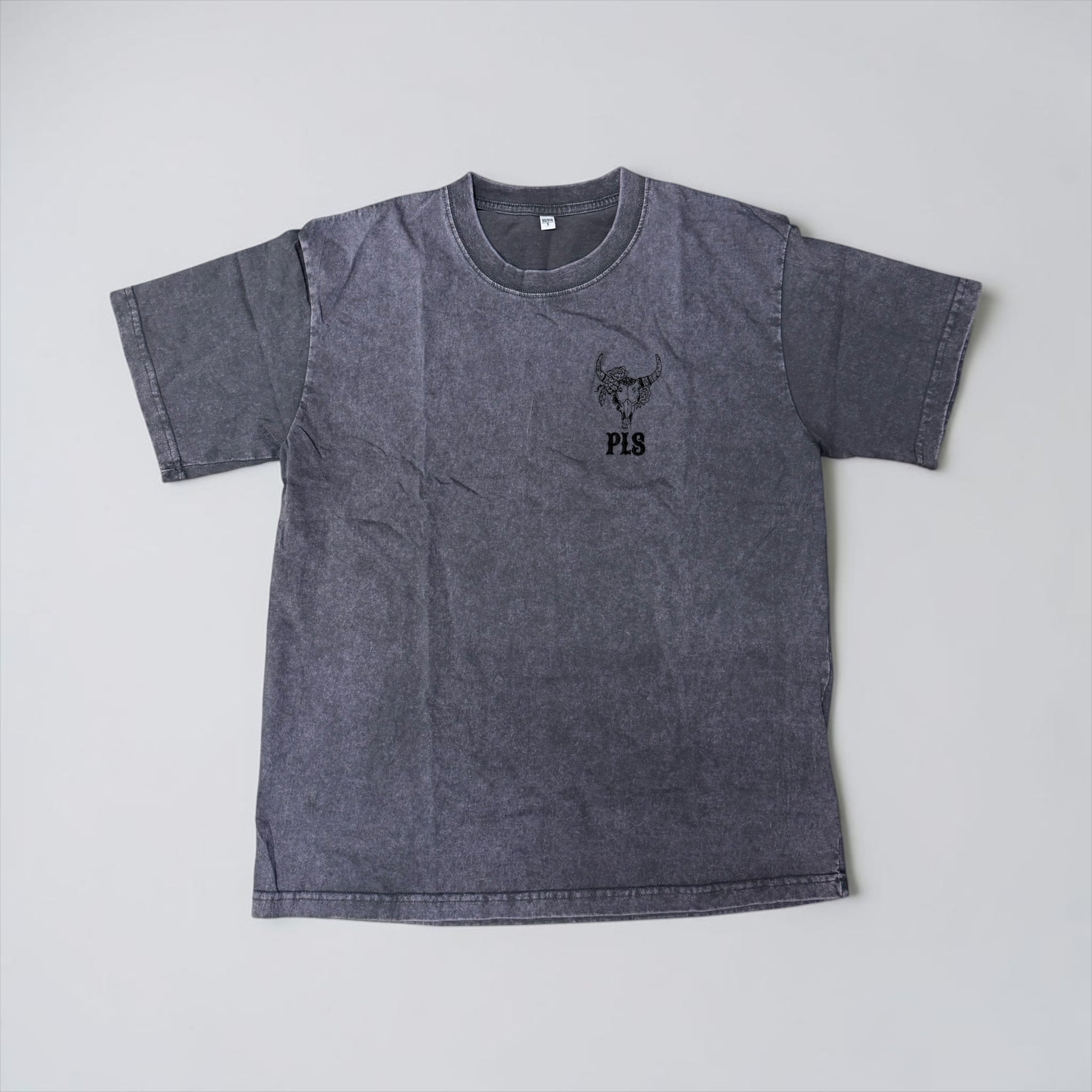 PLS Western Skull Acid Wash T-shirt. 100% cotton.