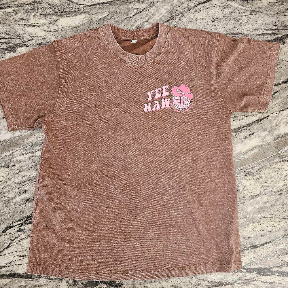 Cowgirl Oversized T-Shirt, 100% cotton acid wash tshirts. Penny Lane Scrunchies Exclusive tshirt