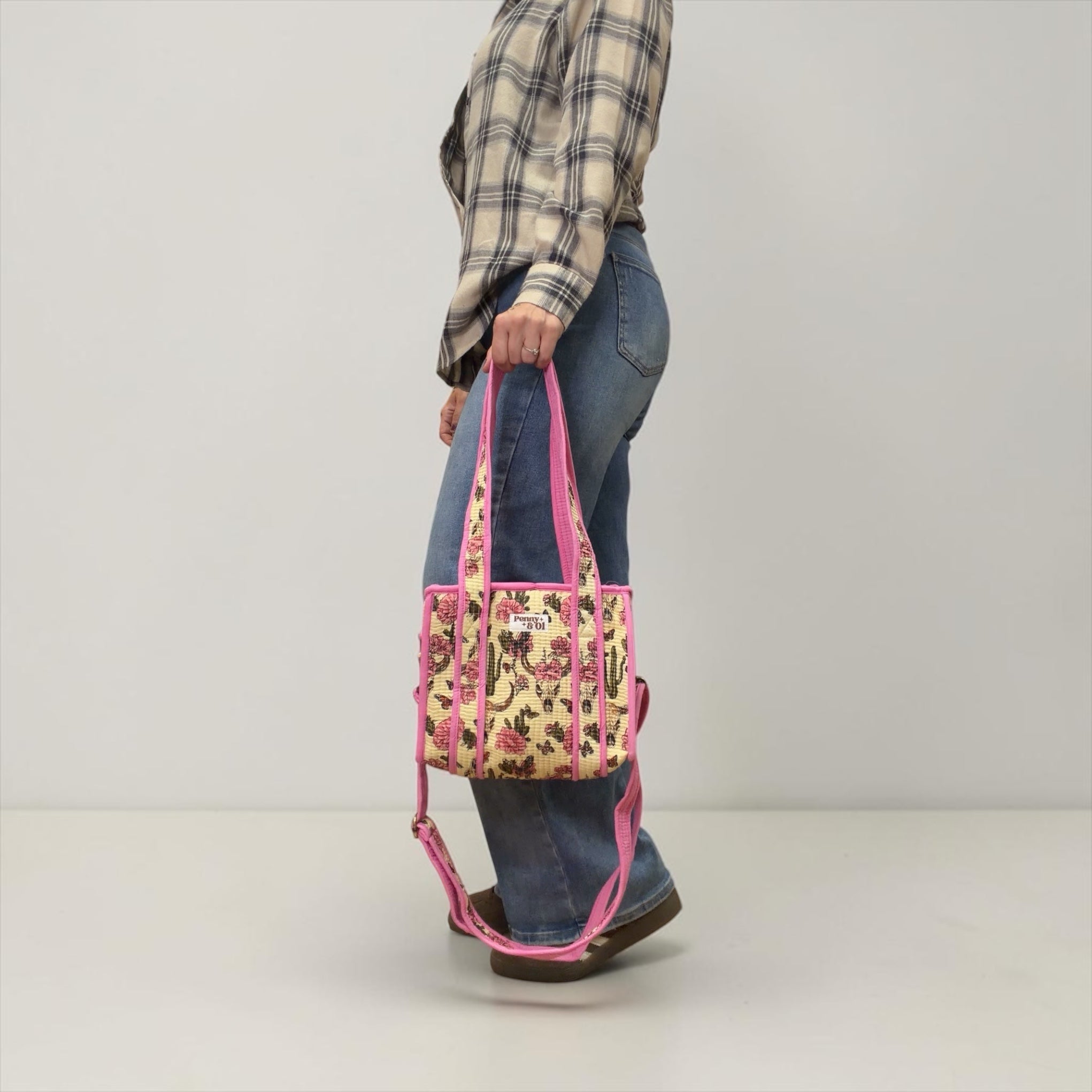 Pink Vintage Western Mini Tote Bag - Penny & Ol