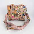 Beige Patchwork Mini Tote, Cotton, handmade tote bags