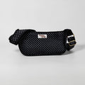 Black polka dot Mini Shoulder Bag, Handmade Cotton Tote Bags