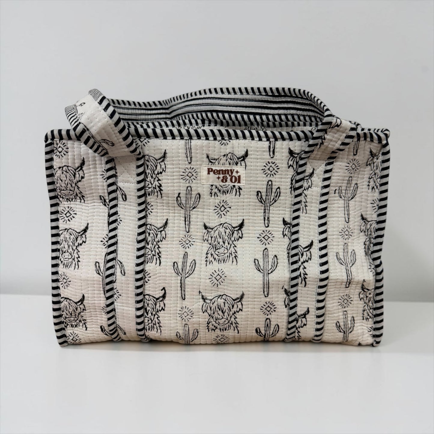Highland Cow Medium Cotton, handmade tote bag