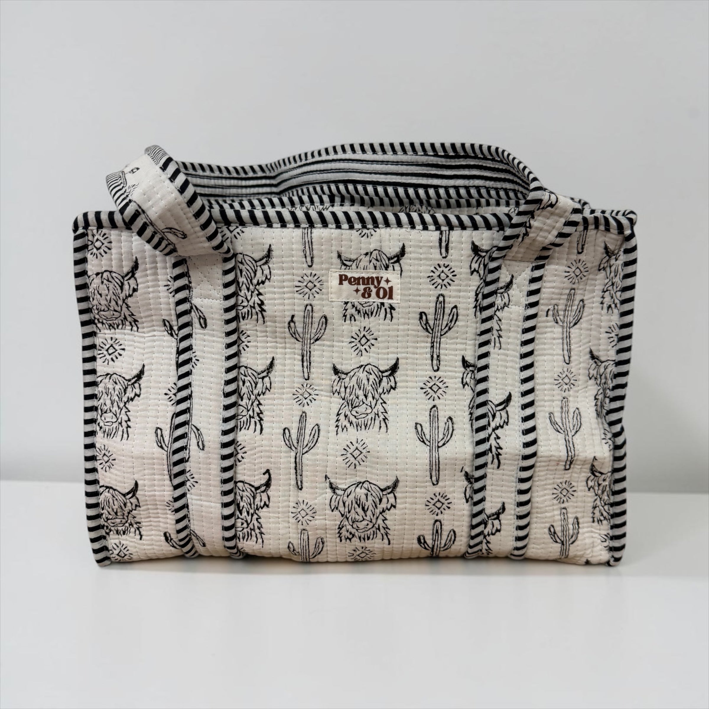 Highland Cow Medium Cotton, handmade tote bag