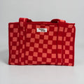Red & Pink Checkerboard MEDIUM Cotton tote bag