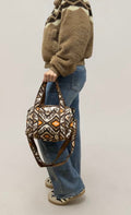 Brown Aztec Mini Duffle Tote Bags - Penny & Ol