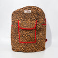 Red Leopard Backpack, handmade cotton tote bags.