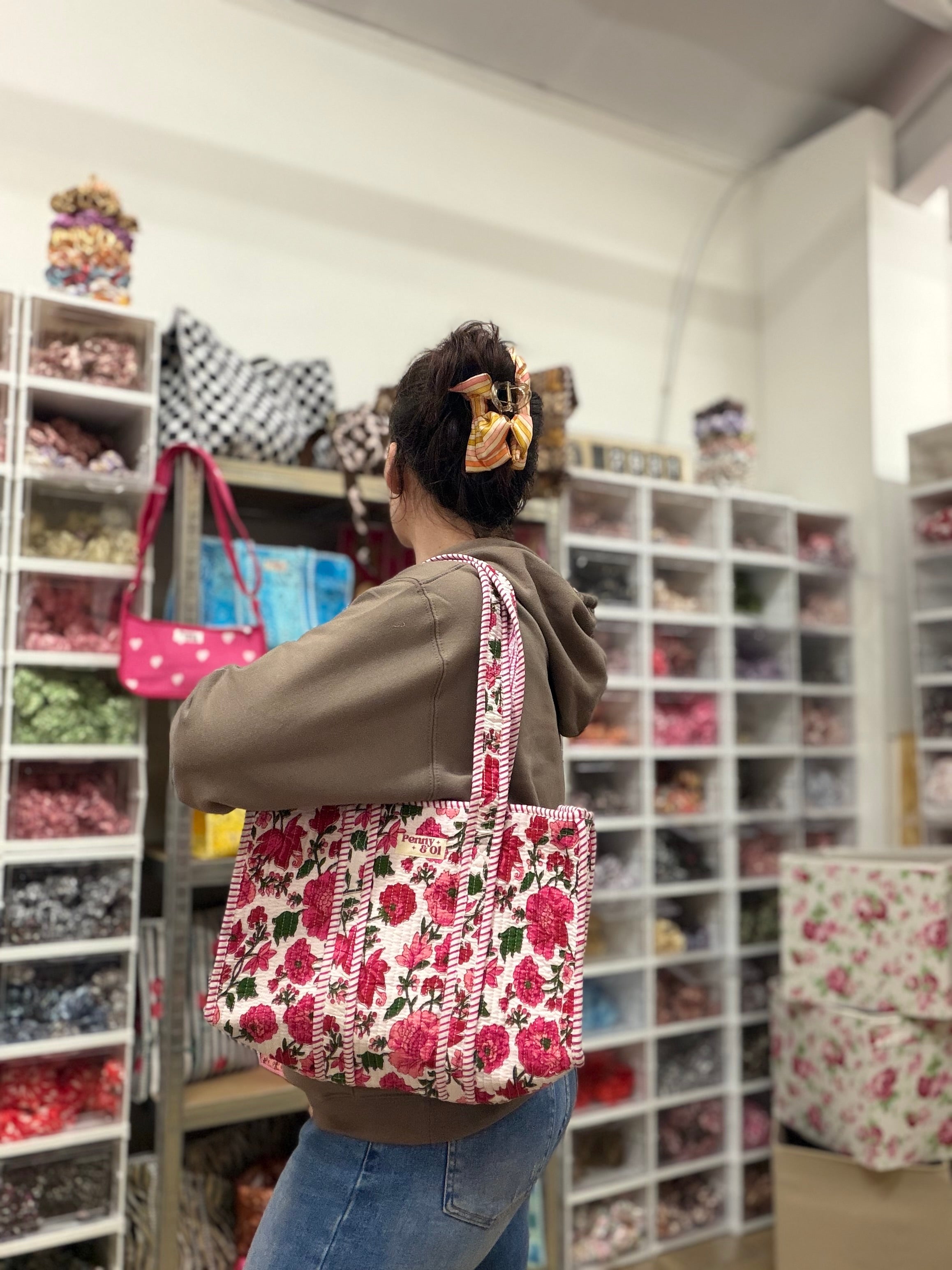 Summer Floral MEDIUM Cotton tote bag