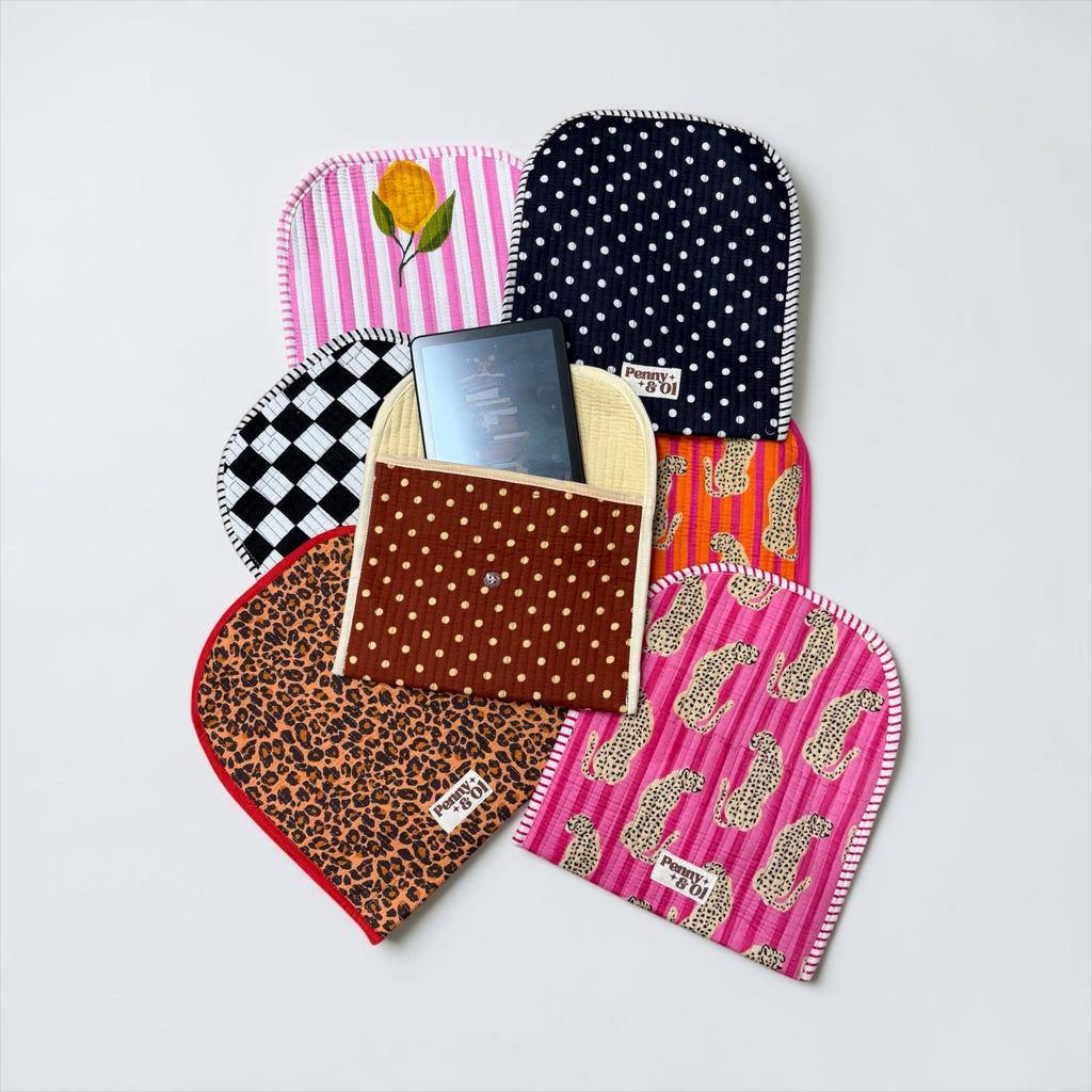 Cotton Kindle Cases- Handmade Quilted Cotton Kindle Case