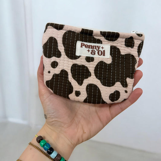 Cow print  Mini Zip Purse - Penny & Ol
