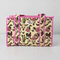 Pink Vintage Western Medium Cotton, handmade tote bag