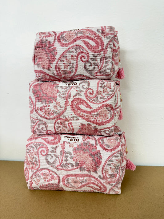 Pink & white paisley collection, tote bags. Cotton tote bags all sizes.