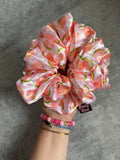 Gingham Peaches XL Satin Hair Scrunchie