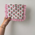 Baby Pink Floral Ruffle Pouch