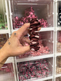Brown & Pink Polkadot Scrunchie Keyring