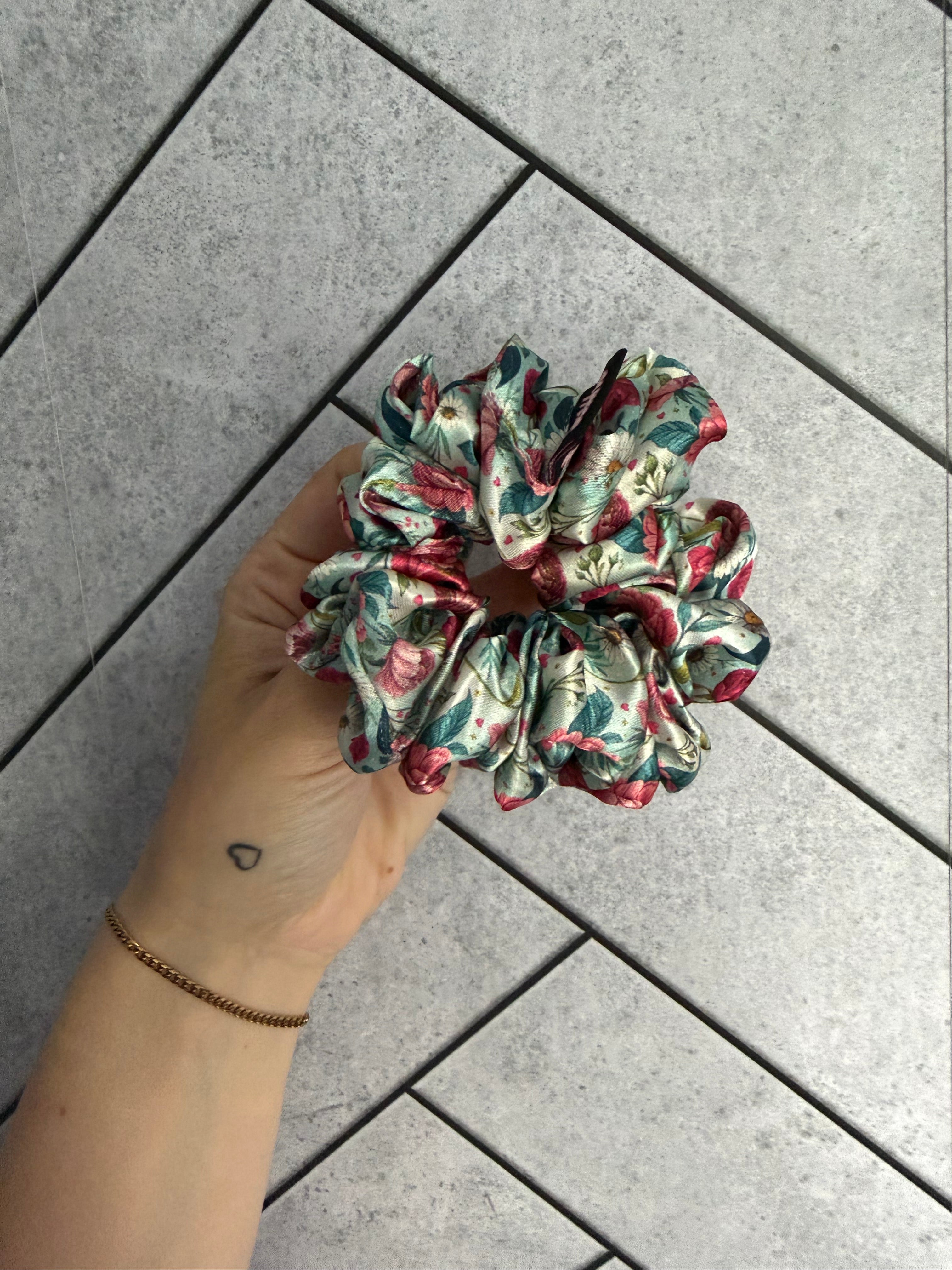 Blooming Spring MIDI Satin Hair Scrunchie