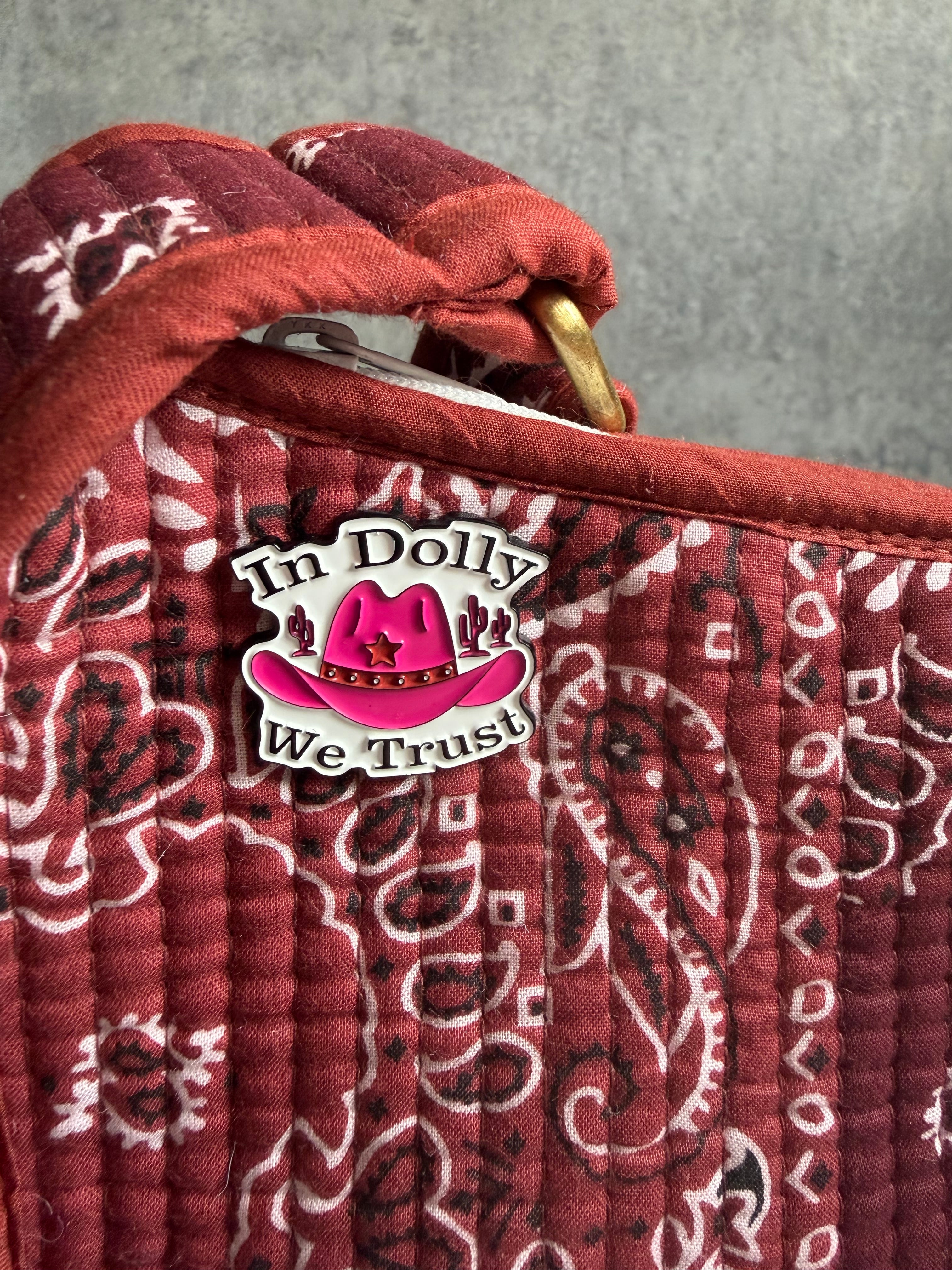 In dolly we trust pink hat Pin Badge, western
