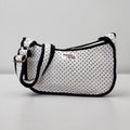 White & black polka dot Mini SHOULDER bag, cross body bag