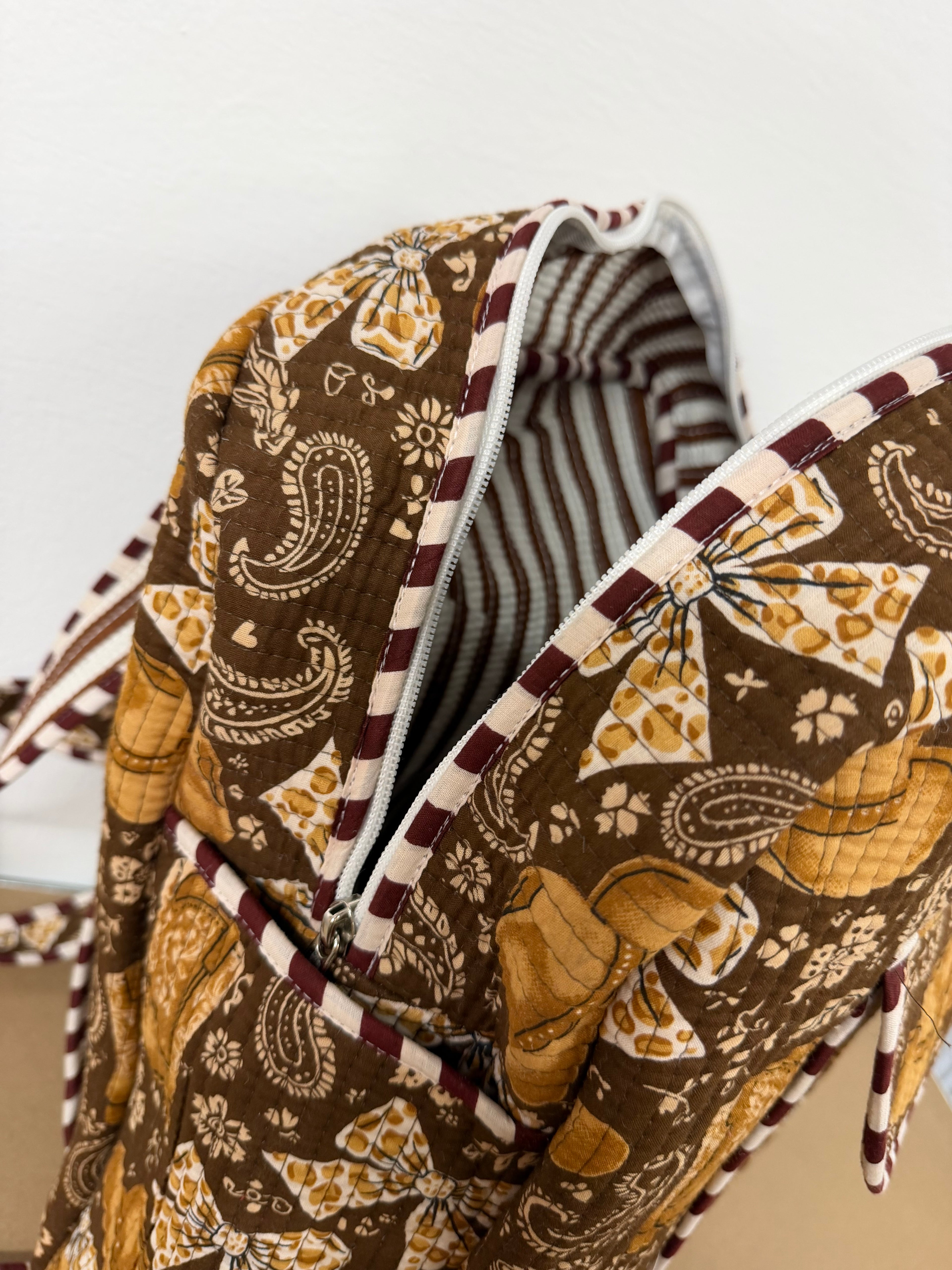 Cowgirl Backpack, handmade cotton tote bags