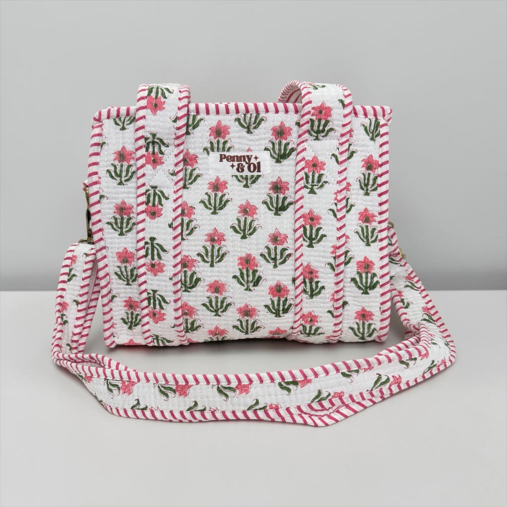 Baby Pink Floral MINI Tote Bag - Penny & Ol