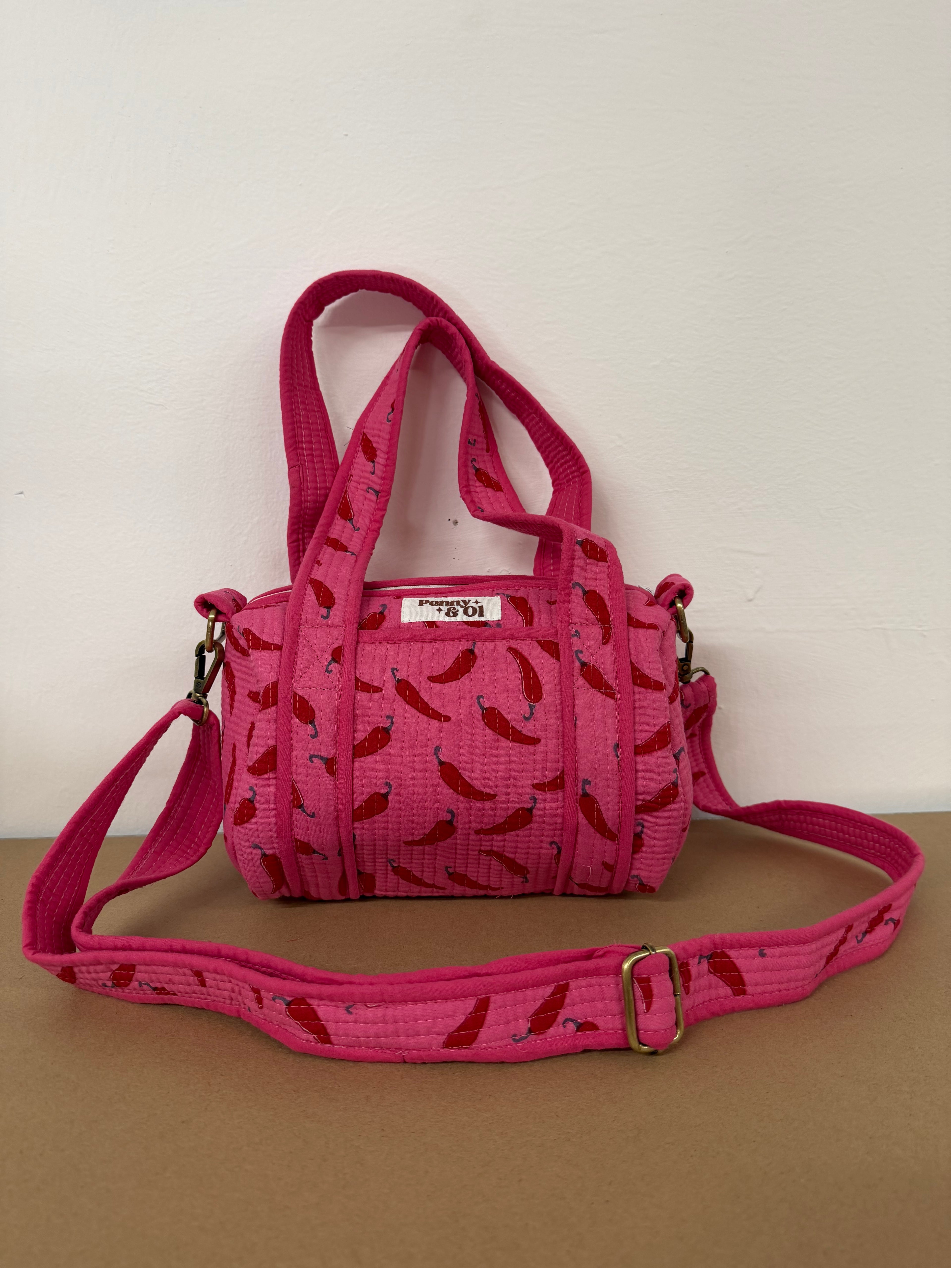 Pink Chilli Duffle Tote Bags - Penny & Ol