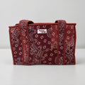 Burgundy Paisley Bandana MEDIUM Cotton tote bag