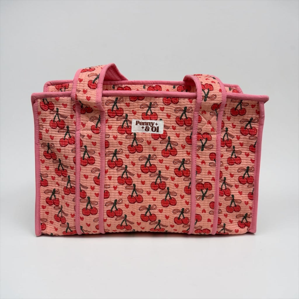 Cherry Love MEDIUM Cotton tote bag